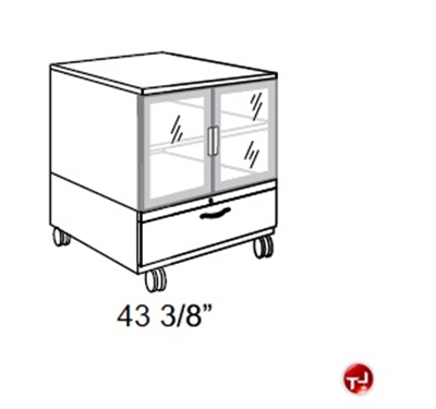 Picture of Trace Steel Modular Mobile Storage Tower Cabinet, Aluminum Doors