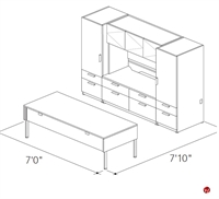 Picture of Abco Keel Contemporary Executive Office Desk Workstation, Storage Credenza