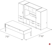 Picture of Abco Keel Contemporary Executive Office Desk Workstation, Storage Credenza