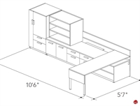 Picture of Abco Keel Contemporary L Shape Office Desk Bench Workstation, Wardrobe Storage