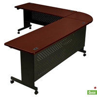 Picture of L Shape Modular  Mobile Folding Training Table