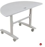 Picture of 24" x 48" Half Round Mobile Folding Training Table 