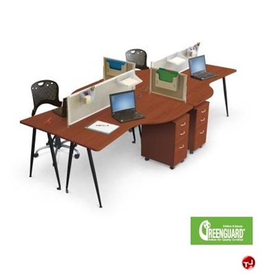 Picture of Cluster of 4 Person Mobile Training Computer Workstation