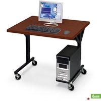 Picture of 30" x 60" Height Adjustable Mobile Training Table, CPU Holder