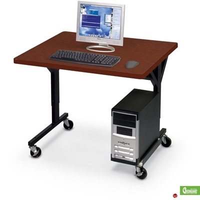 Picture of 30" x 72" Height Adjustable Mobile Training Table, CPU Holder