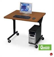 Picture of 30" x 72" Height Adjustable Mobile Training Table, CPU Holder