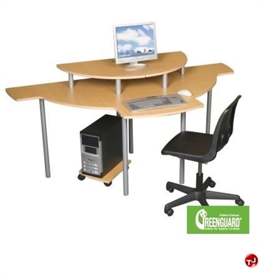 Picture of 2 Person Corner Curve Computer Desk Workstation