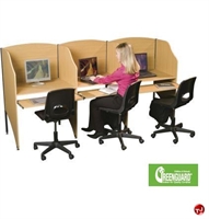 Picture of Cluster of 3, Telemarketing Laminate Carrel Cubicle Workstation