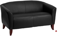 Picture of Brato Black Leather Reception Loveseat Sofa