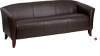 Picture of Brato Brown Leather Reception 3 Seat Sofa