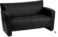 Picture of Brato Black Leather Reception Loveseat Sofa