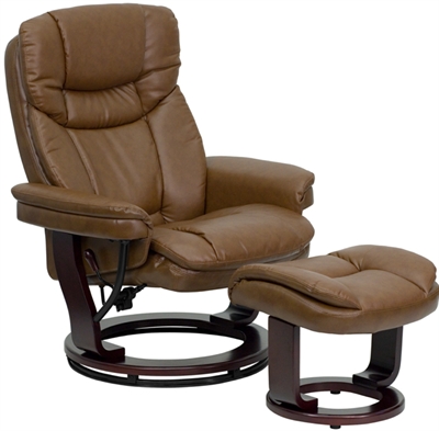 Picture of Brato Swivel Leather Recliner with Ottoman