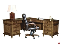 Picture of Hekman 7-9107 Traditional Veneer L Shape Executive Desk Workstation