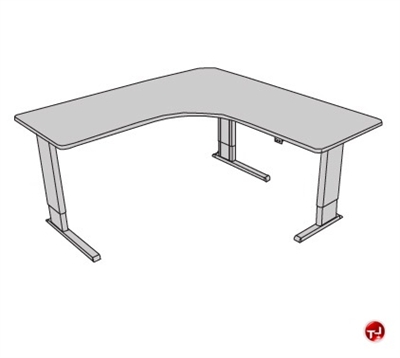 Picture of POP 72" x 72" L Shape Height Adjustable Computer Desk Workstation