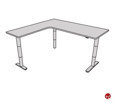 Picture of POP 72" L Shape Height Adjustable Computer Desk Workstation