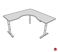 Picture of POP 72" L Shape Height Adjustable Computer Desk Workstation