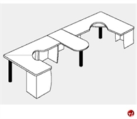 Picture of QUARTZ 2 Person L Shape Office Desk Workstation