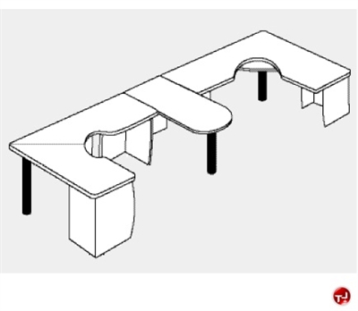 Picture of QUARTZ 2 Person L Shape Office Desk Workstation