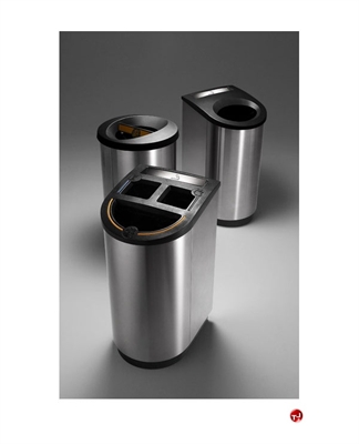 Picture of Magnuson Jupiter 40 Ashtray Waste Basket Receptacle, Stainless Steel