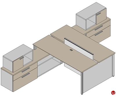 Picture of Milo 2 Person Cluster Bench Teaming Office Desk Workstation