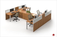 Picture of Milo Cluster of 4 Person Cubicle Office Desk Workstation