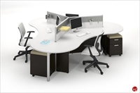 Picture of Milo Cluster of 3 Person Cubicle Office Desk Workstation