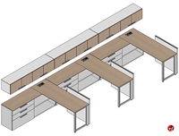 Picture of Milo Cluster of 3 Person Cubicle Office Desk Workstation