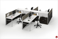 Picture of Milo Cluster of 4 Person Cubicle Office Desk Workstation