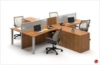 Picture of Milo Cluster of 4 Person Cubicle Office Desk Workstation