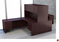 Picture of Peblo 2 Person 66" L Shape Office Desk Workstation,Overhead Storage