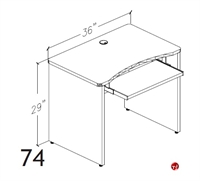 Picture of Peblo 24" x 36" Computer Desk Workstation