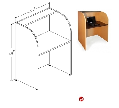 Picture of Peblo 24" x 36" Telemarketing Study Carrel Cubicle Workstation