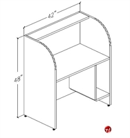 Picture of Peblo 24" x 42" Telemarketing Study Carrel Cubicle Workstation