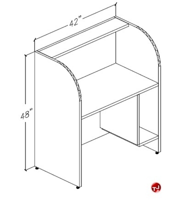 Picture of Peblo 24" x 42" Telemarketing Study Carrel Cubicle Workstation