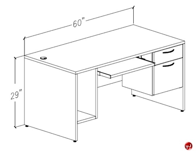 Picture of Peblo 30" x 60" Computer Desk Workstation