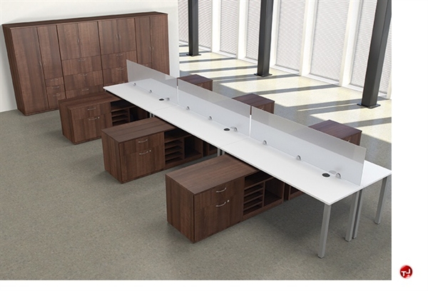 The Office Leader Peblo 6 Person Bench Teaming Office Desk