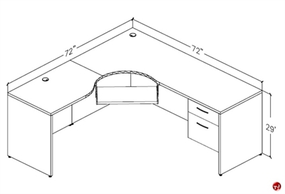 Picture of Peblo 60" L Shape Office Desk Workstation