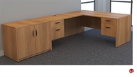 Picture of Peblo 66" L Shape Office Desk Workstation,Storage Cabinet