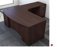 Picture of Peblo 72" L Shape Bowfront Office Desk Workstation