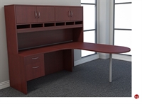 Picture of Peblo 72" L Shape D Top Office Desk Workstation, Overhead Storage