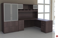 Picture of Peblo 72" L Shape Office Desk Workstation, Overhead Storage Cabinet