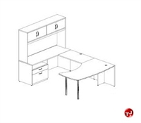 Picture of Peblo 72" U Shape Office Table Desk Workstation, Overhead Storage
