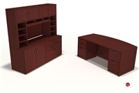 Picture of Peblo Executive Bowfront Office Desk Workstation, Credenza Overhead Storage