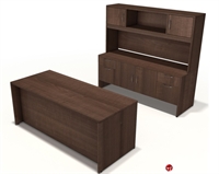 Picture of Peblo Executive Office Desk Workstation, Credenza Overhead Storage