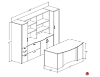 Picture of Peblo Executive Office Desk Workstation, Credenza Wardrobe Storage