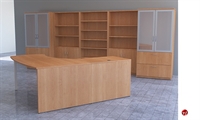 Picture of Peblo L Shape Office Desk, Storage Bookcase Credenza