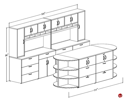 Picture of Peblo Storage Credenza Cabinet, Bookcase Storage