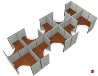 Picture of 10 Person L Shape Office Desk Cubicle Cluster Workstation