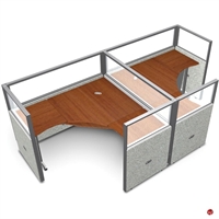 Picture of 2 Person L Shape Office Desk Cubicle Cluster Workstation