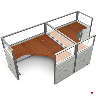 Picture of 2 Person L Shape Office Desk Cubicle Cluster Workstation